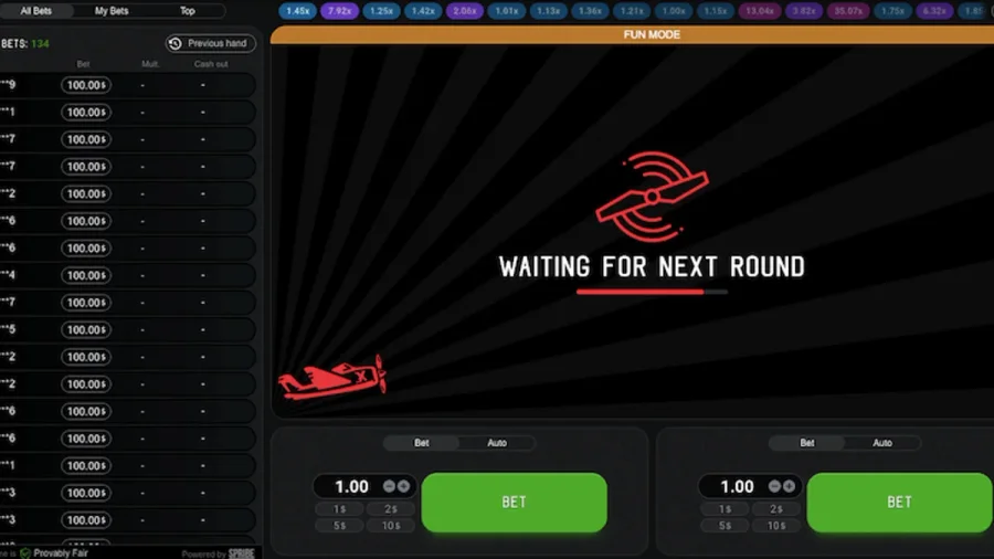 Dual-bet configuration panel in Aviator showing automated cash-out triggers and player leaderboards