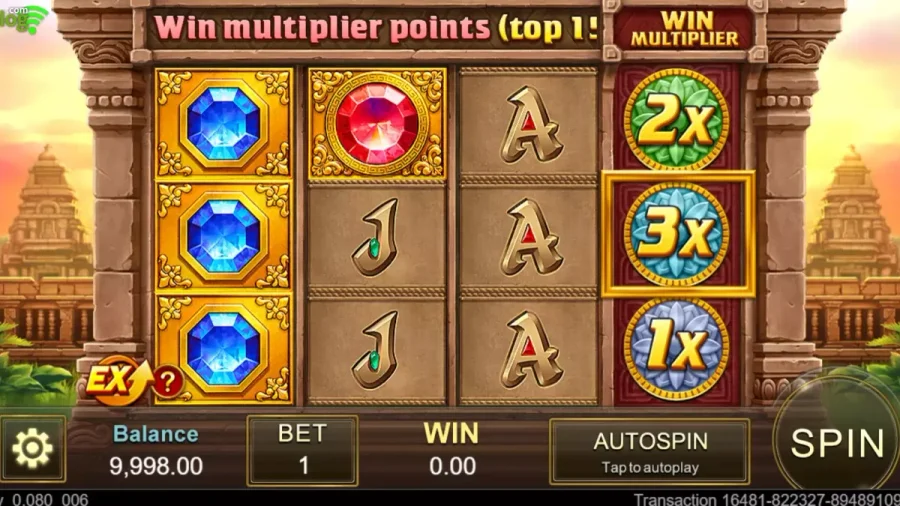 Golden Empire free spins bonus round showing accumulating wild multipliers and reel expansions