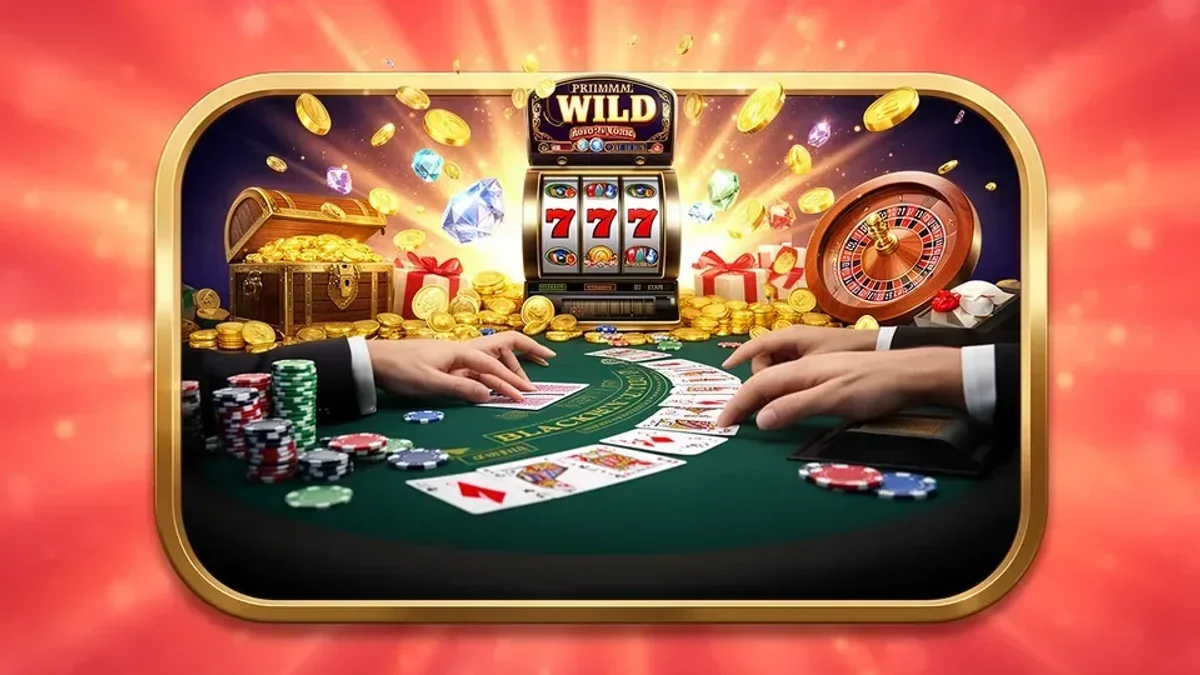 Multi-card electronic Bingo interface with auto-daub ball dispenser on JILISS
